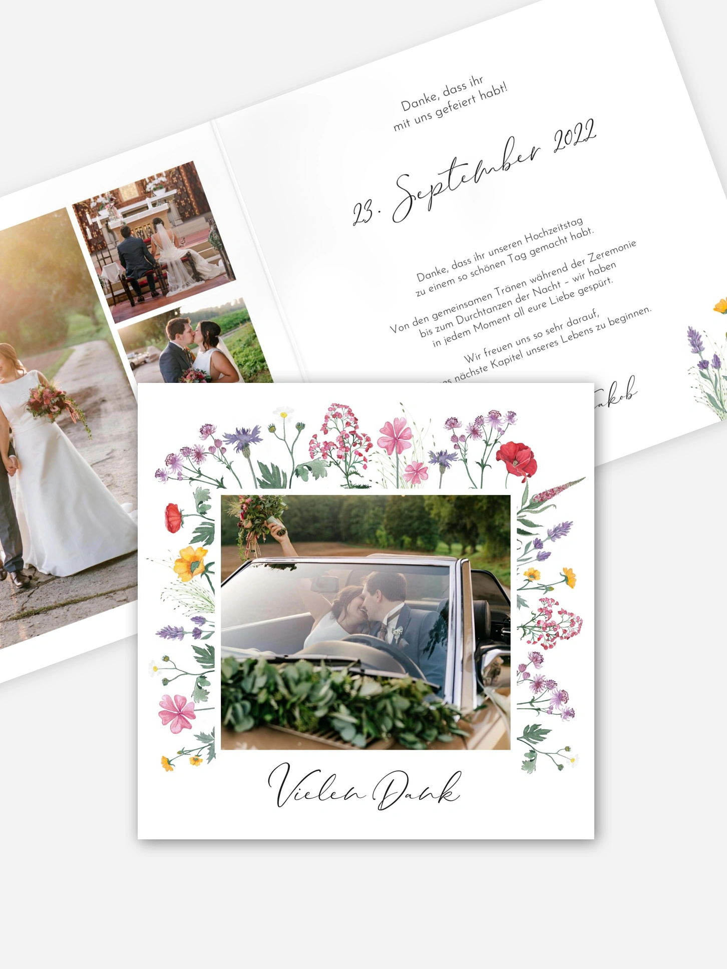 Dankeskarte Hochzeit Wildflowers