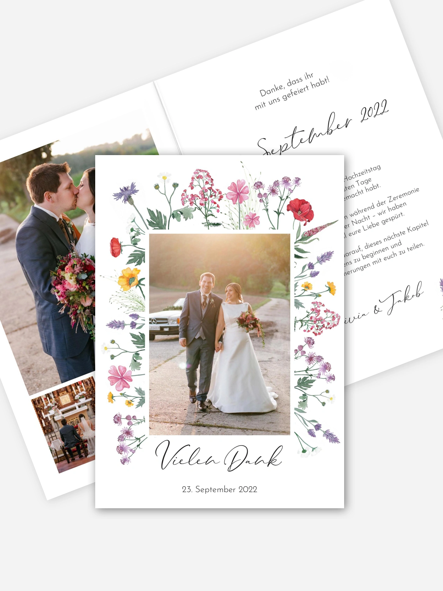 Dankeskarte Hochzeit Wildflowers