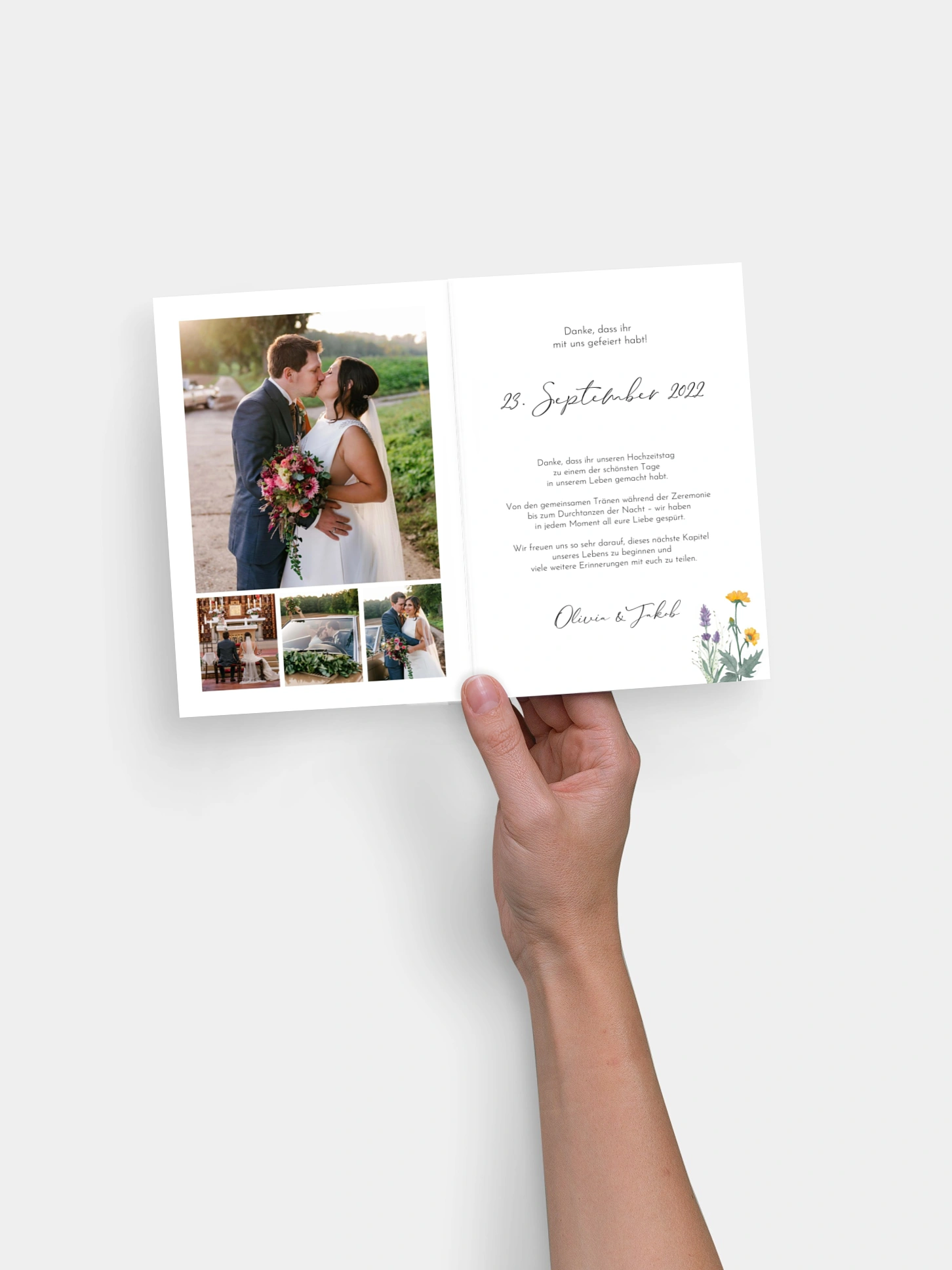 Dankeskarte Hochzeit Wildflowers
