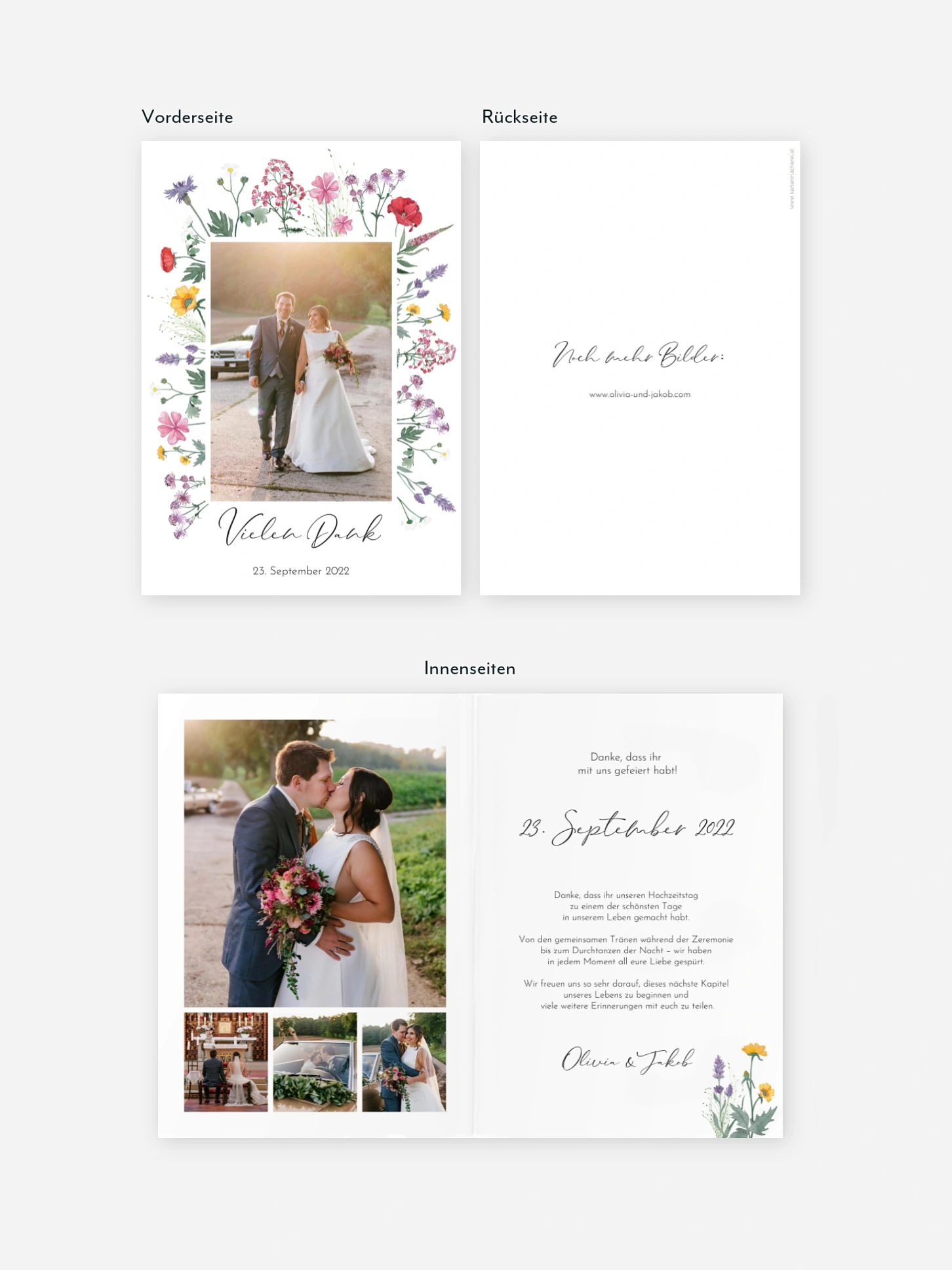 Dankeskarte Hochzeit Wildflowers