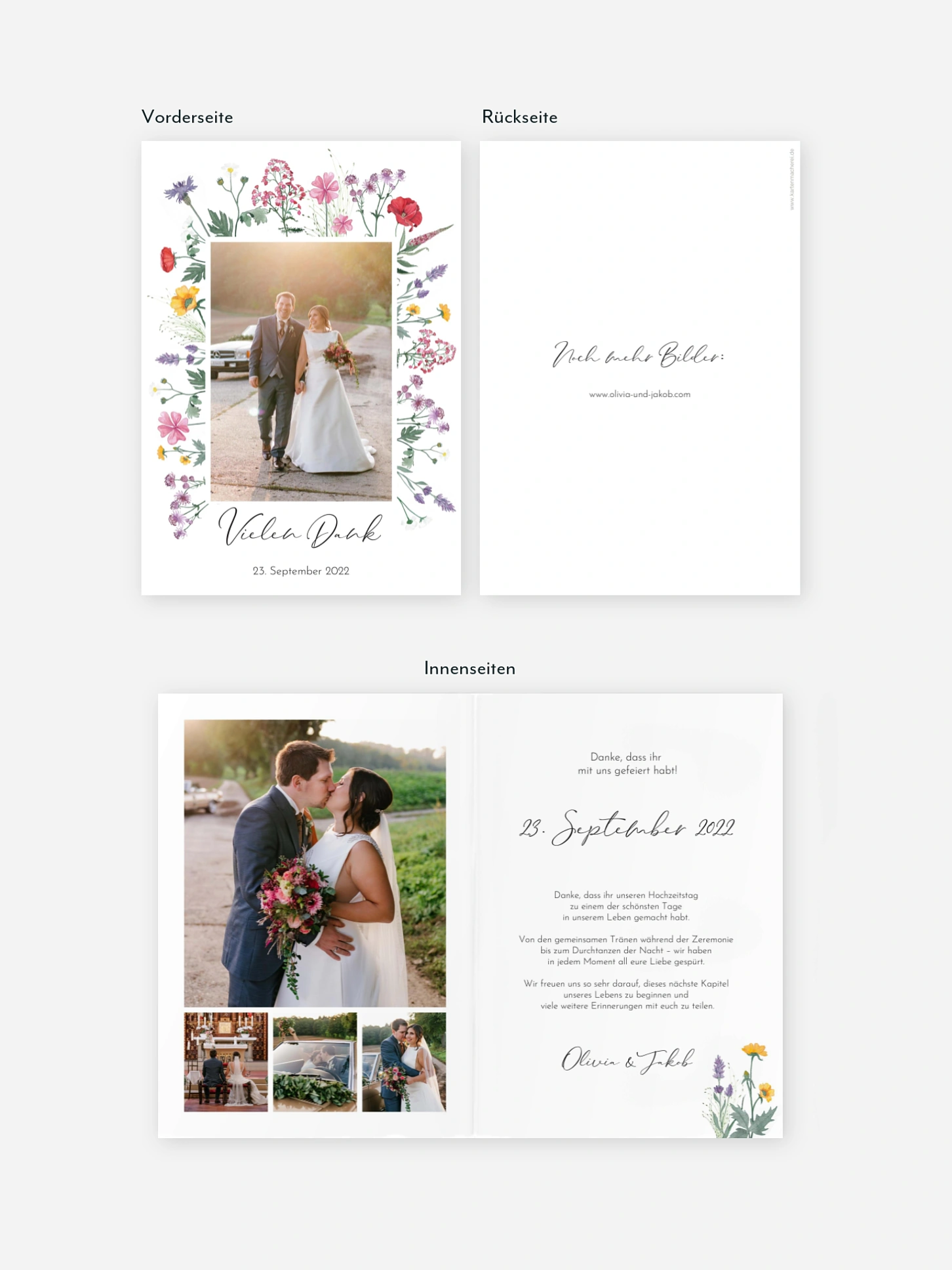 Dankeskarte Hochzeit Wildflowers