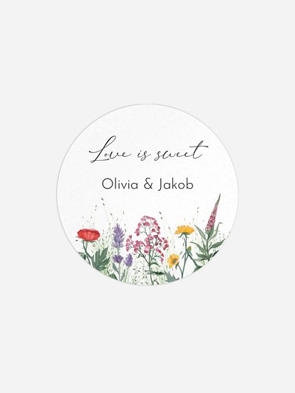 Geschenkaufkleber Hochzeit Wildflowers