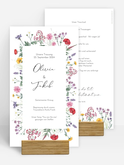 Kirchenheft Hochzeit Wildflowers