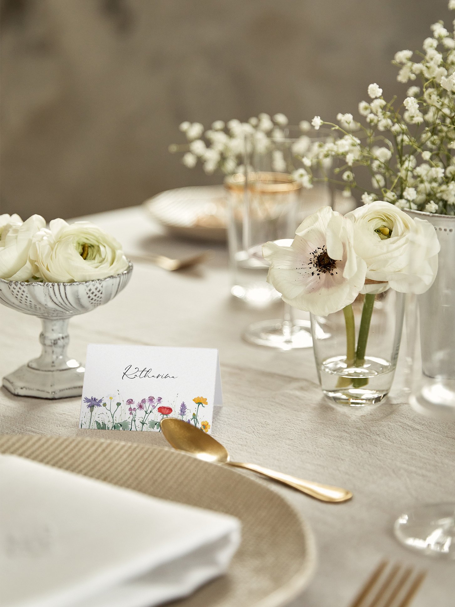 Tischkarte Hochzeit Wildflowers