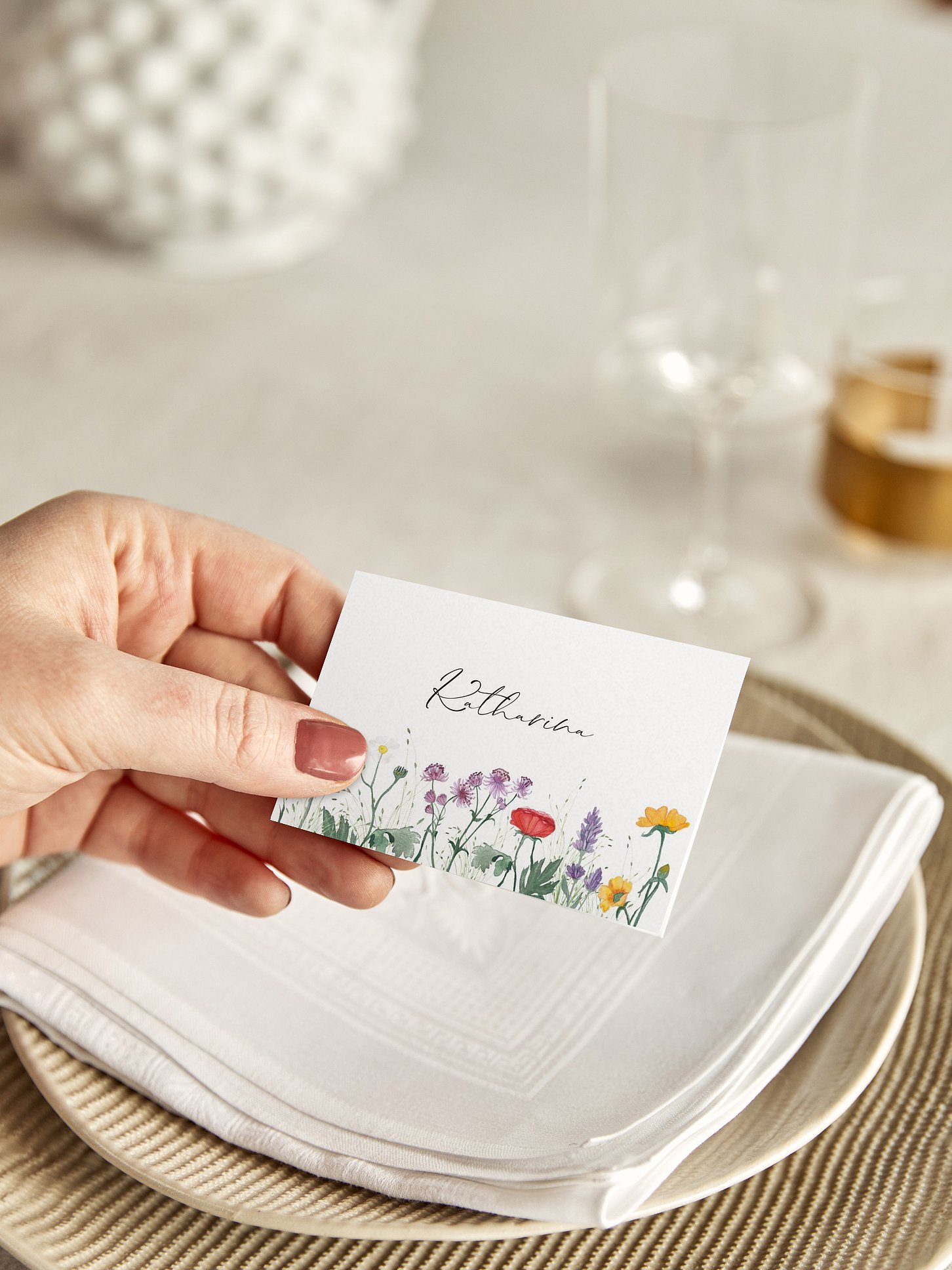 Tischkarte Hochzeit Wildflowers