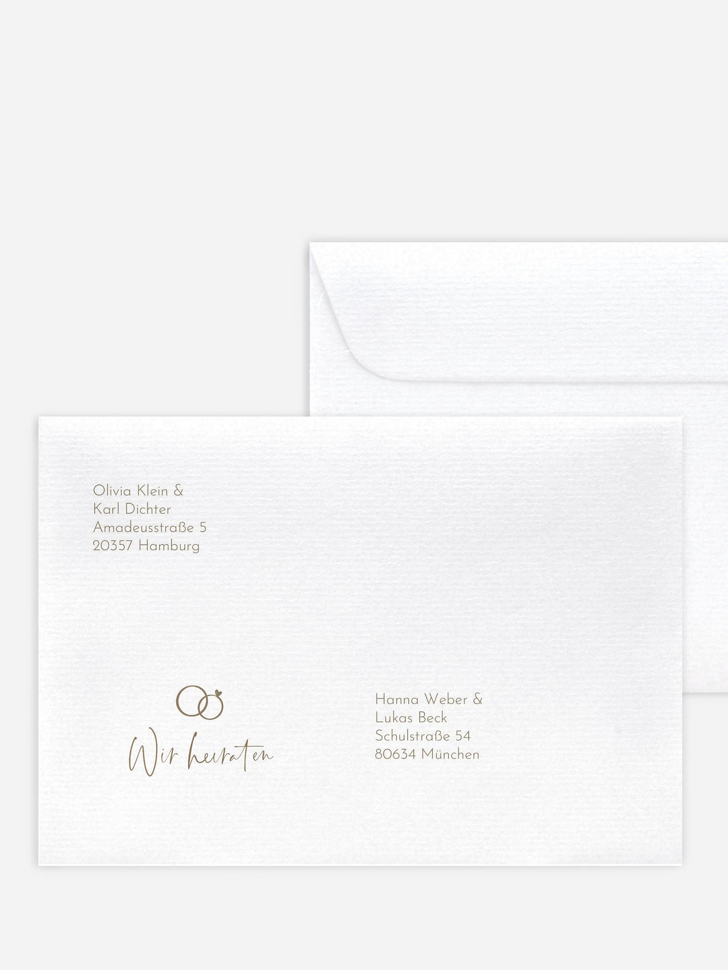 Bedruckter Briefumschlag Hochzeit Lovely Doodles