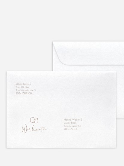 Bedruckter Briefumschlag Hochzeit Lovely Doodles