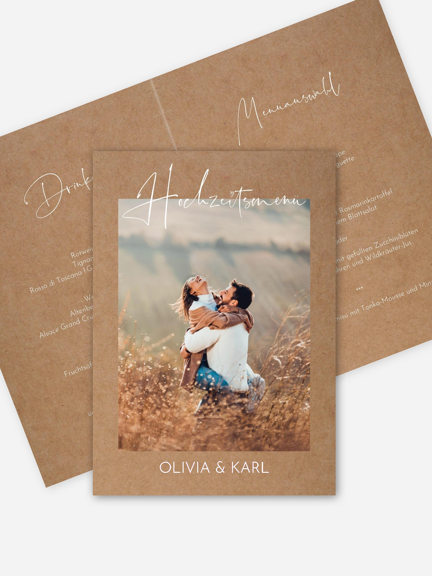Menükarte Hochzeit Lovely Doodles