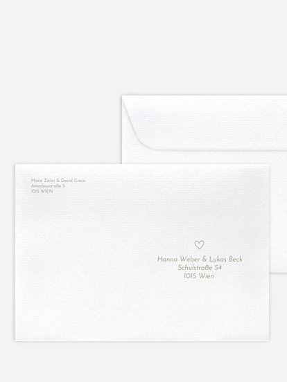 Bedruckter Briefumschlag Hochzeit Symbols of Love