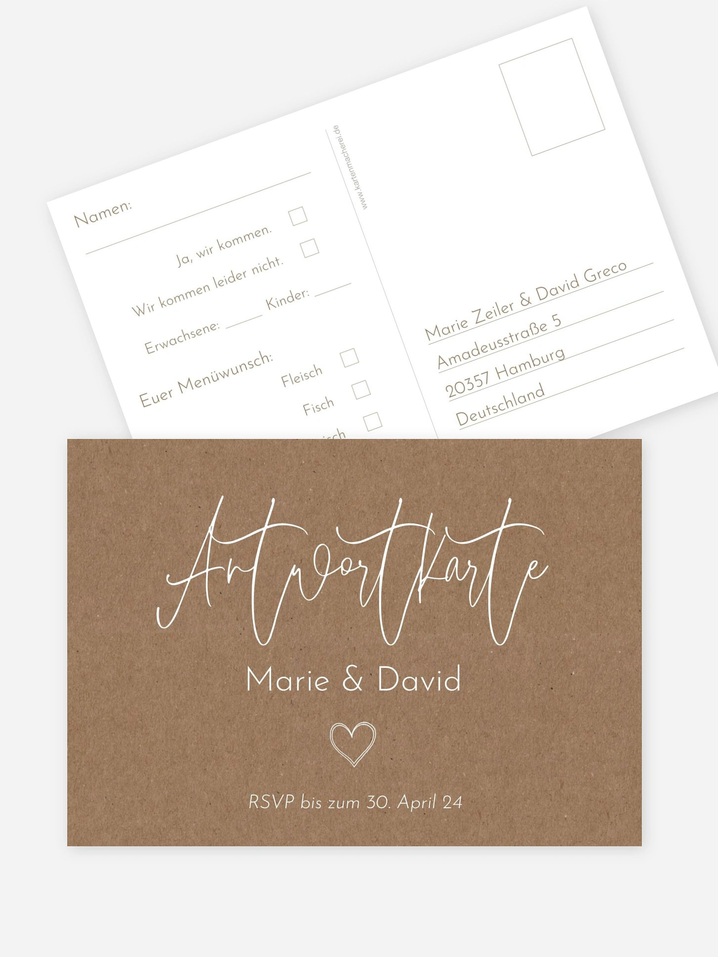 Antwortkarte Hochzeit Symbols of Love