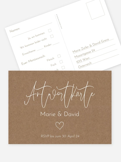 Antwortkarte Hochzeit Symbols of Love
