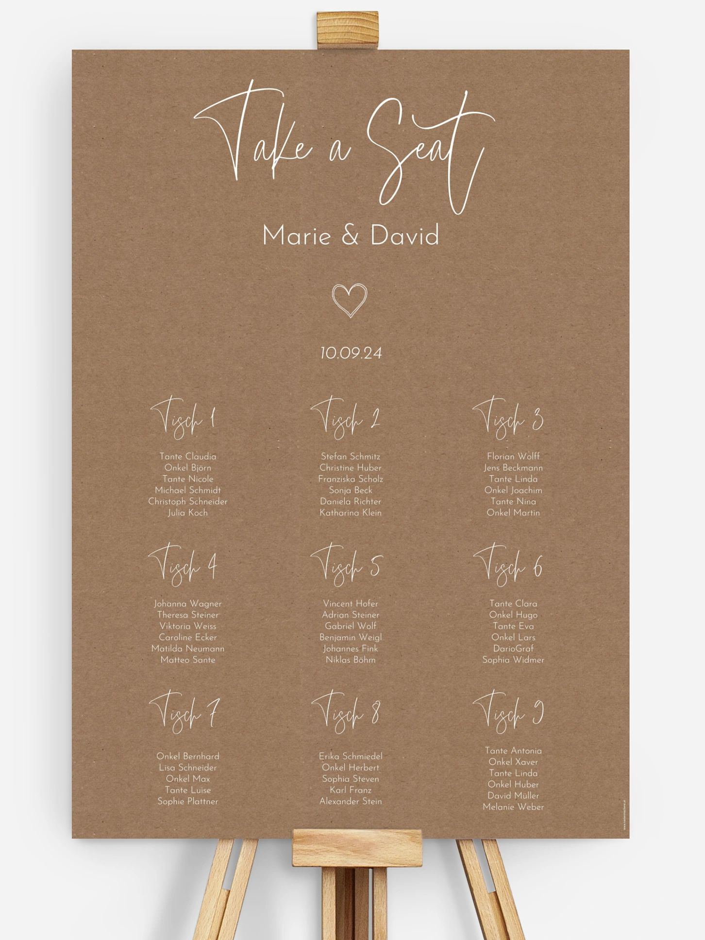 Sitzplan Plakat Symbols of Love