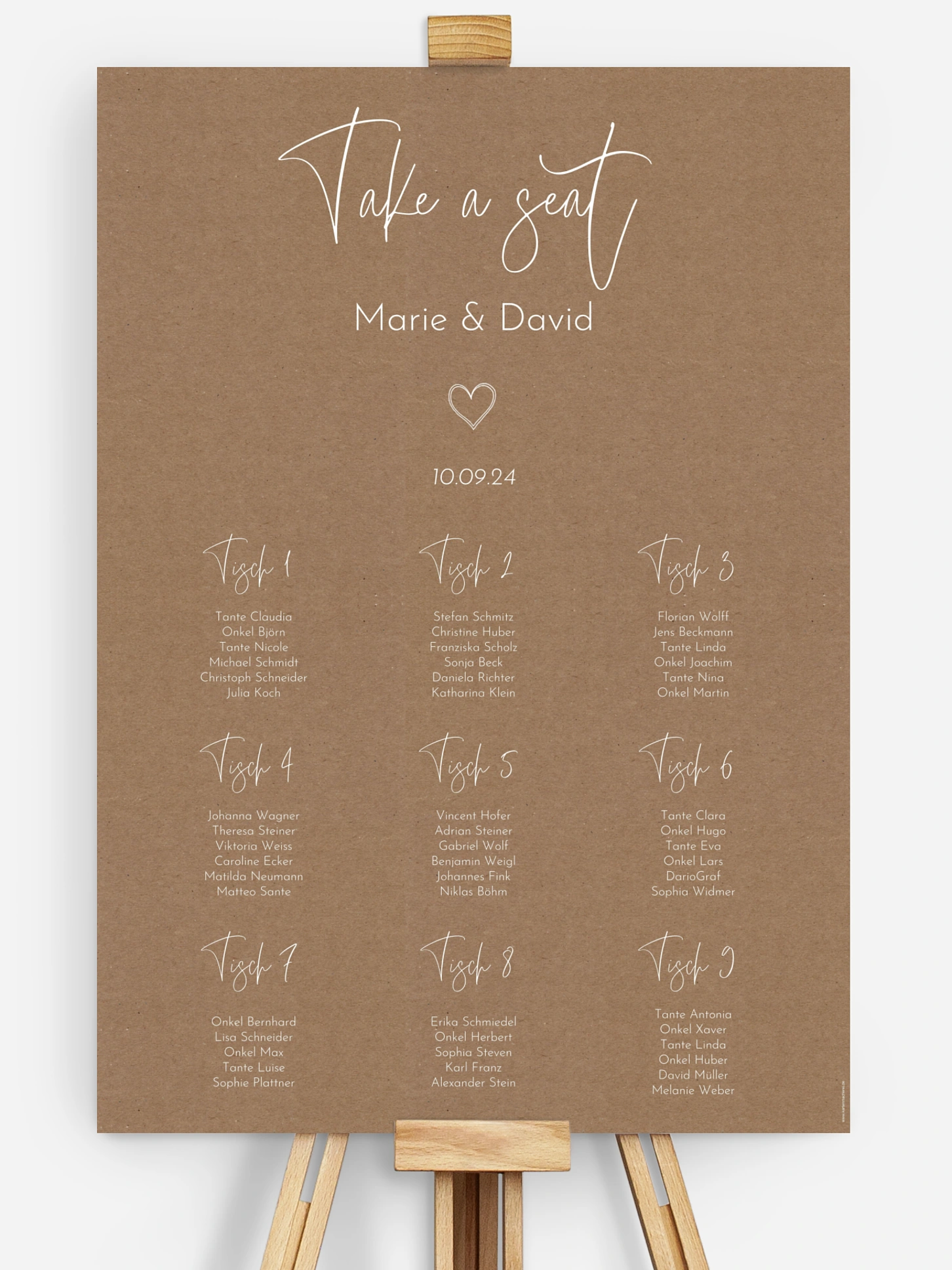 Sitzplan Plakat Symbols of Love