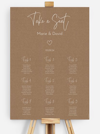 Sitzplan Plakat Symbols of Love