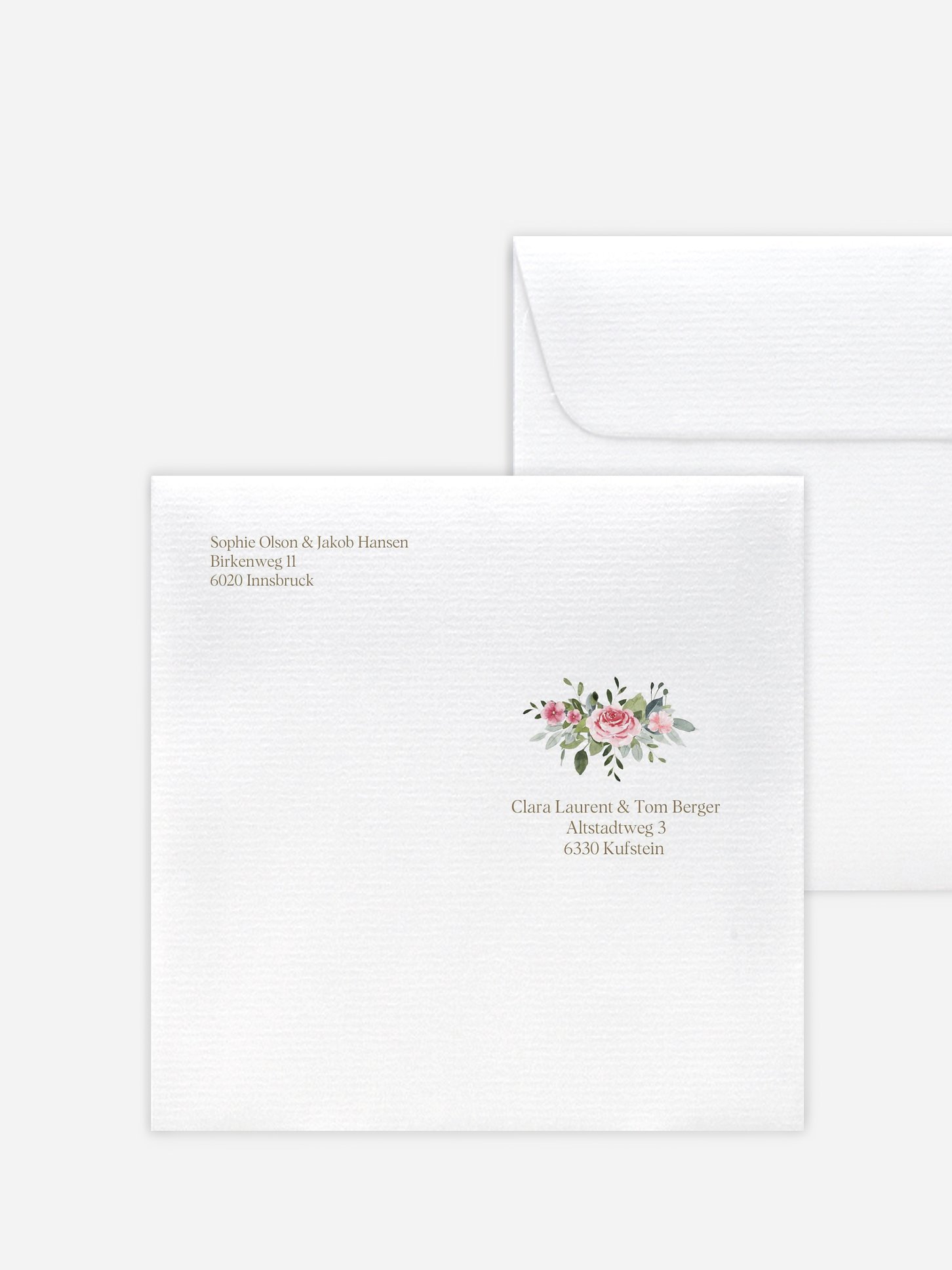 Bedruckter Briefumschlag Hochzeit Love Hoop