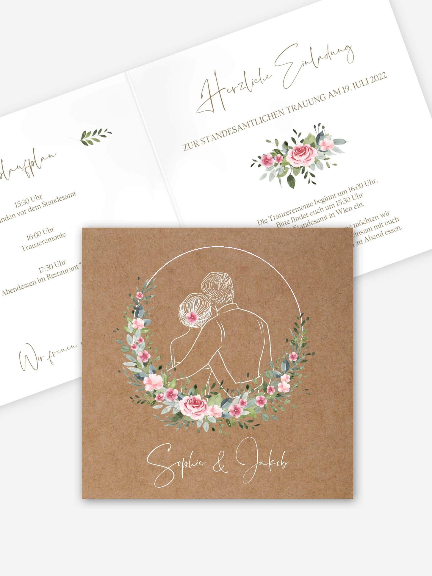 Hochzeitseinladung Standesamt Love Hoop