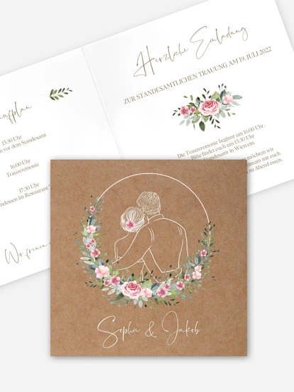 Hochzeitseinladung Standesamt Love Hoop