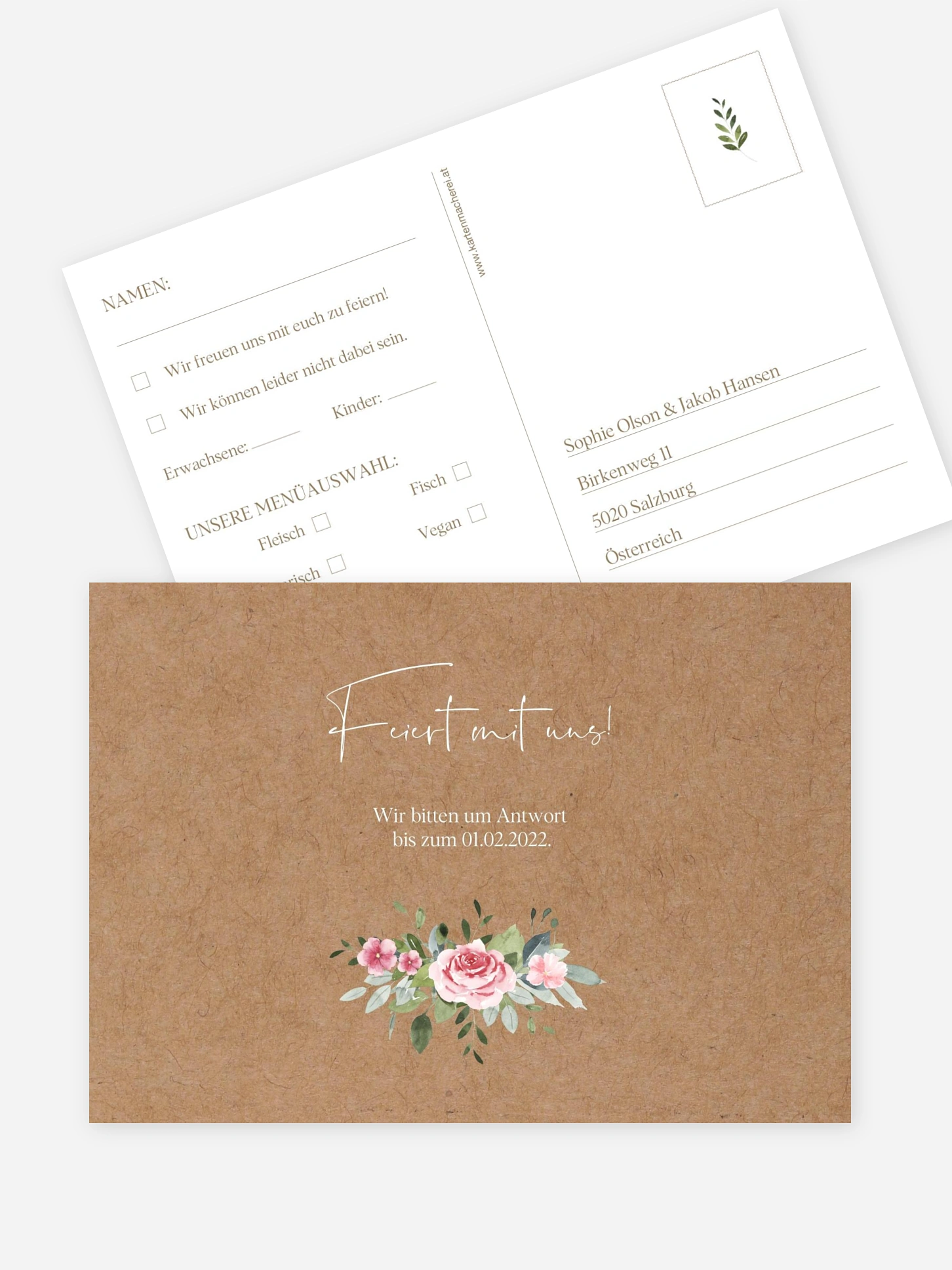 Antwortkarte Hochzeit Love Hoop