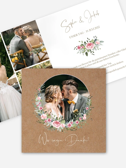 Dankeskarte Hochzeit Love Hoop