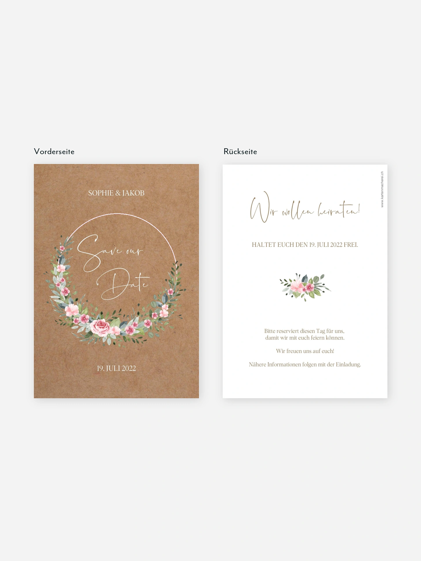 Save-the-Date Karte Love Hoop