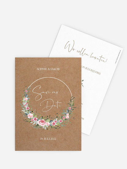 Save-the-Date Karte Love Hoop