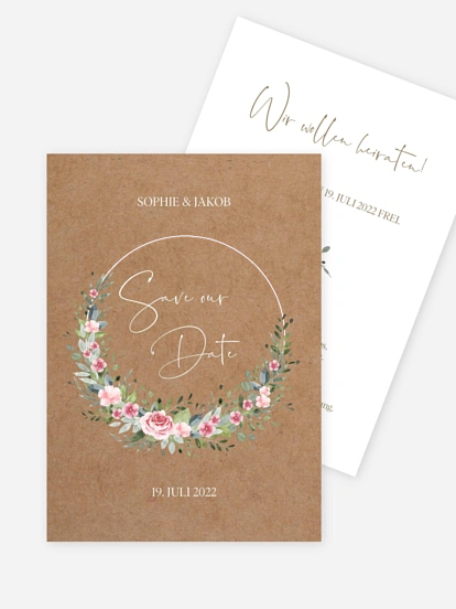 Save-the-Date Karte Love Hoop