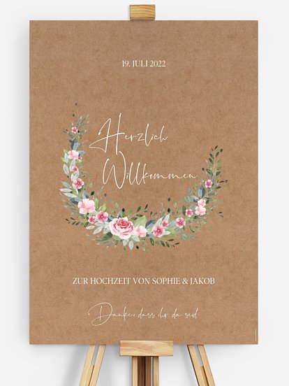 Willkommensschild Love Hoop