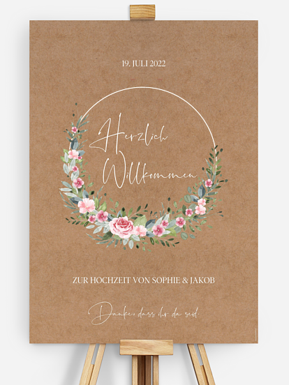 Willkommensschild Love Hoop