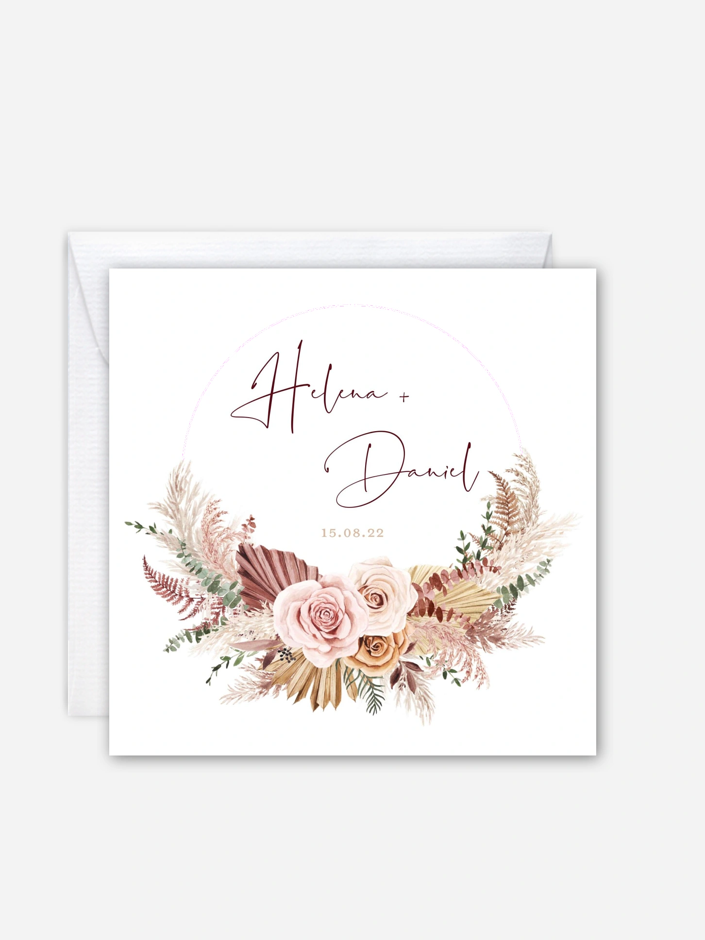 Hochzeitseinladung Bohemian Rose