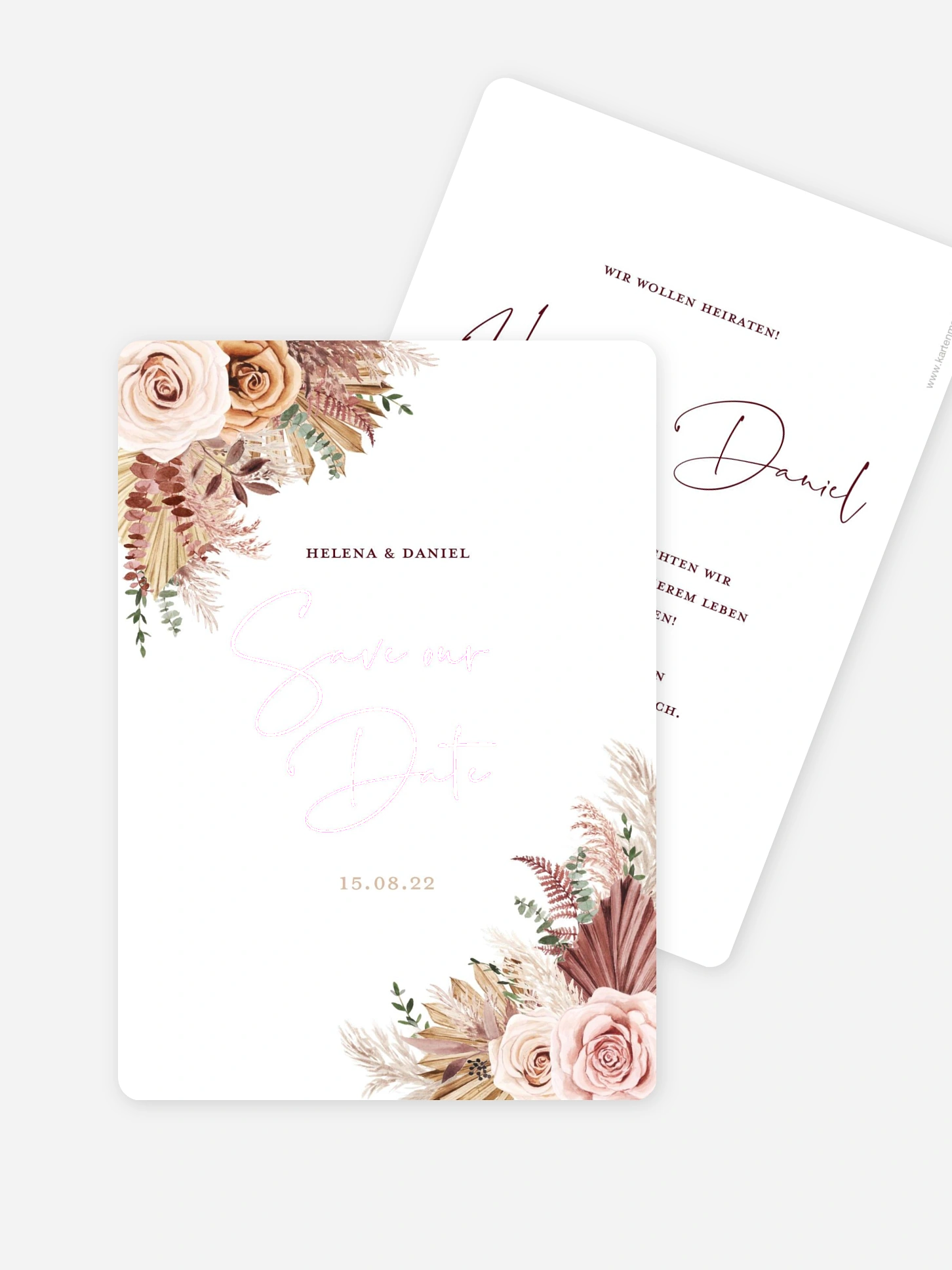 Save-the-Date Karte Bohemian Rose