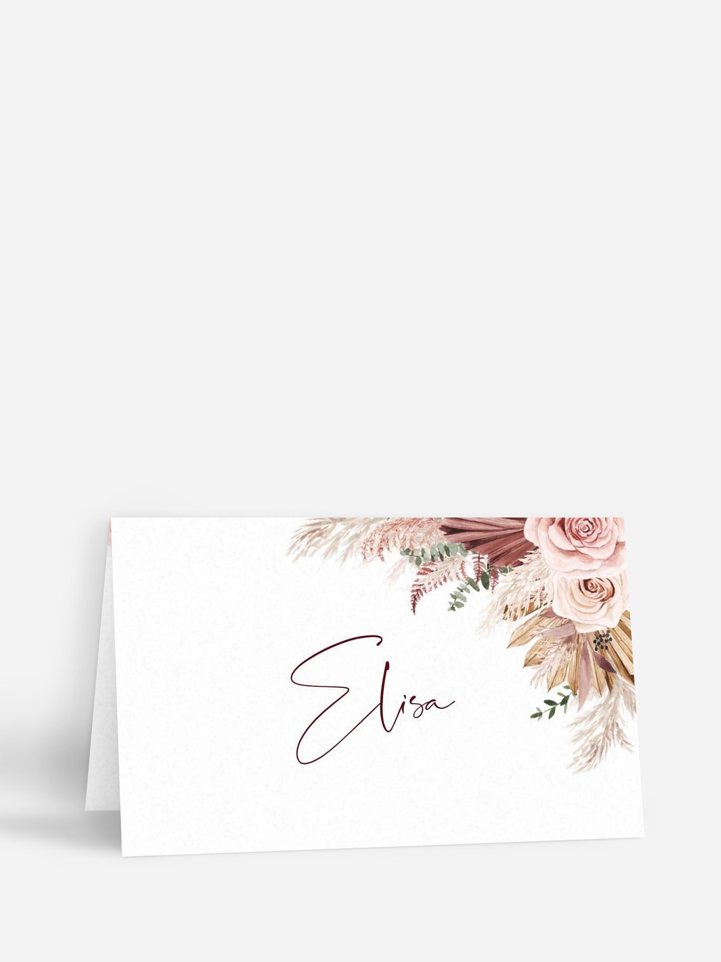 Tischkarte Hochzeit Bohemian Rose