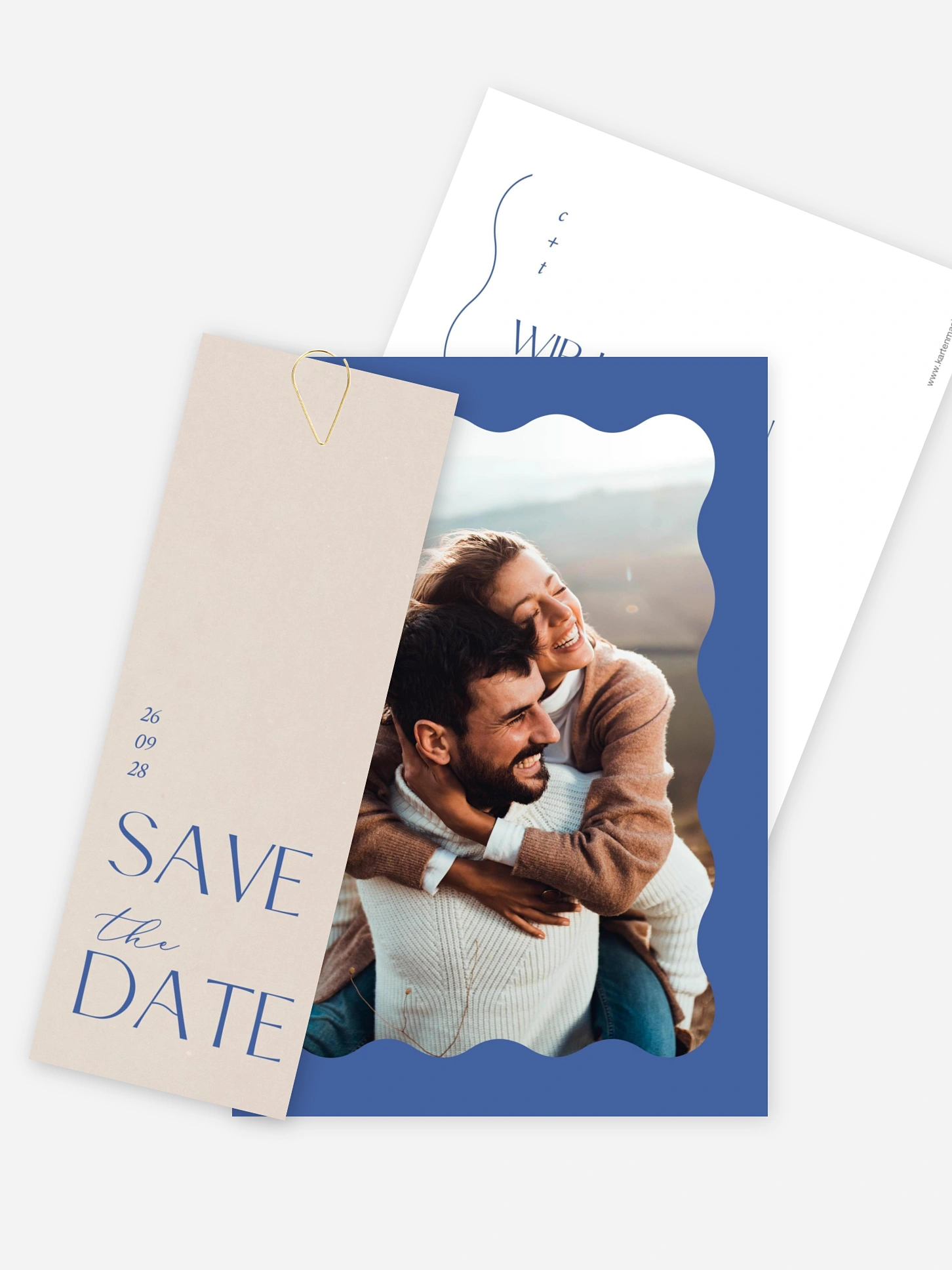Save-the-Date Karte Wavy Blue