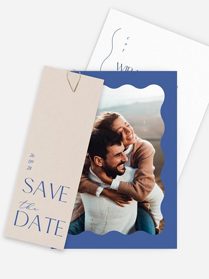 Save-the-Date Karte Wavy Blue