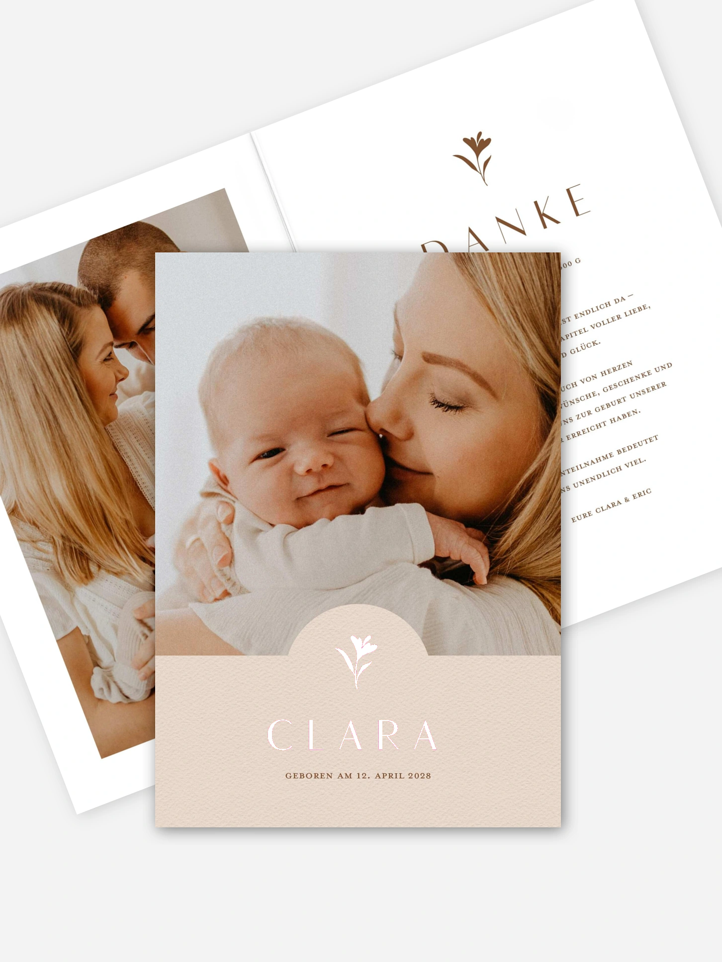 Geburtskarte Monogram muse