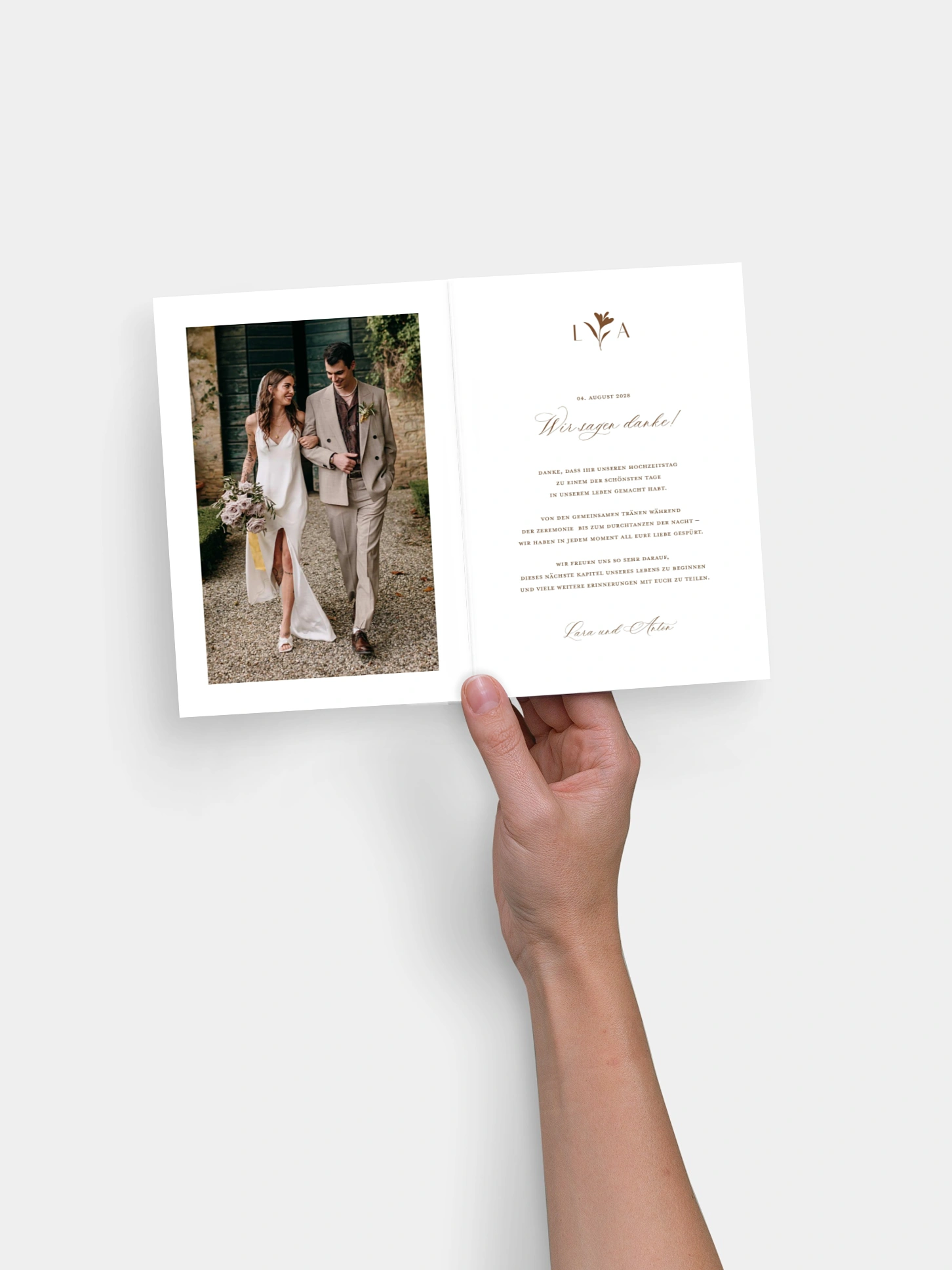 Dankeskarte Hochzeit Monogram muse