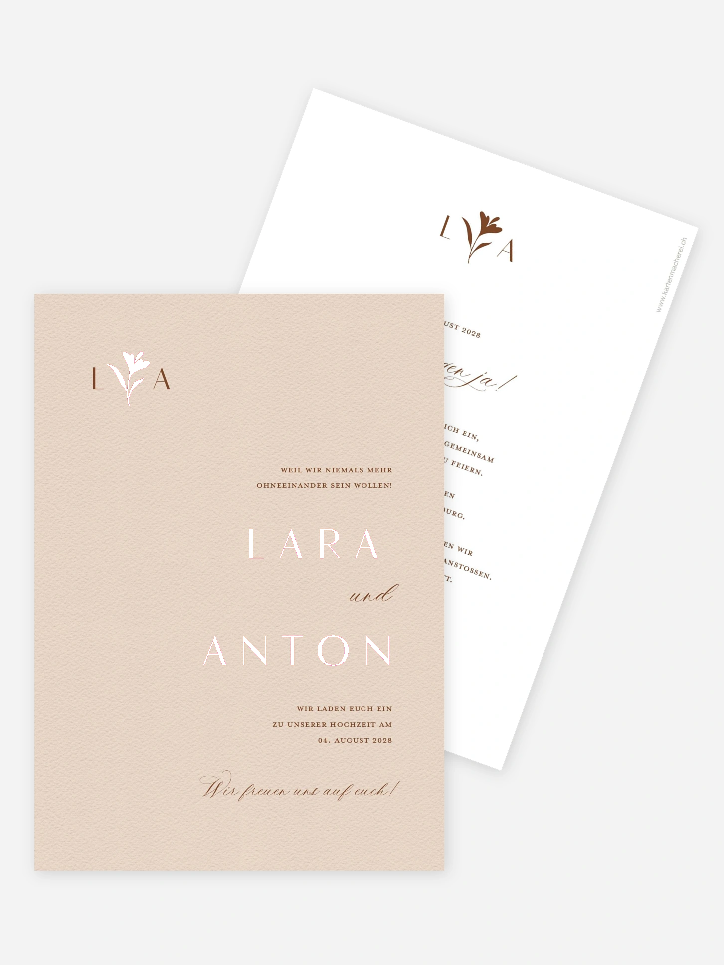 Hochzeitseinladung Monogram muse