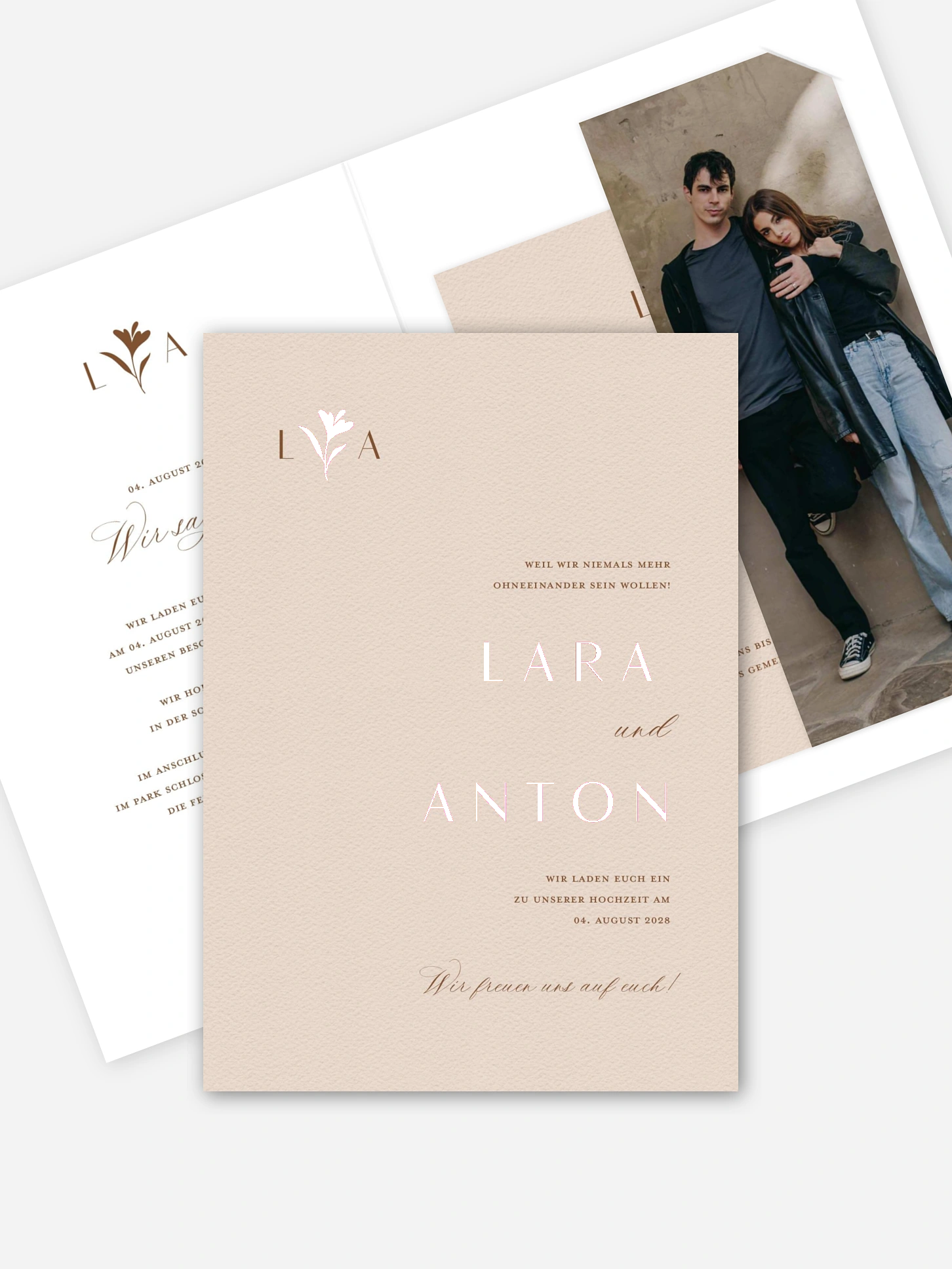 Hochzeitseinladung Monogram muse