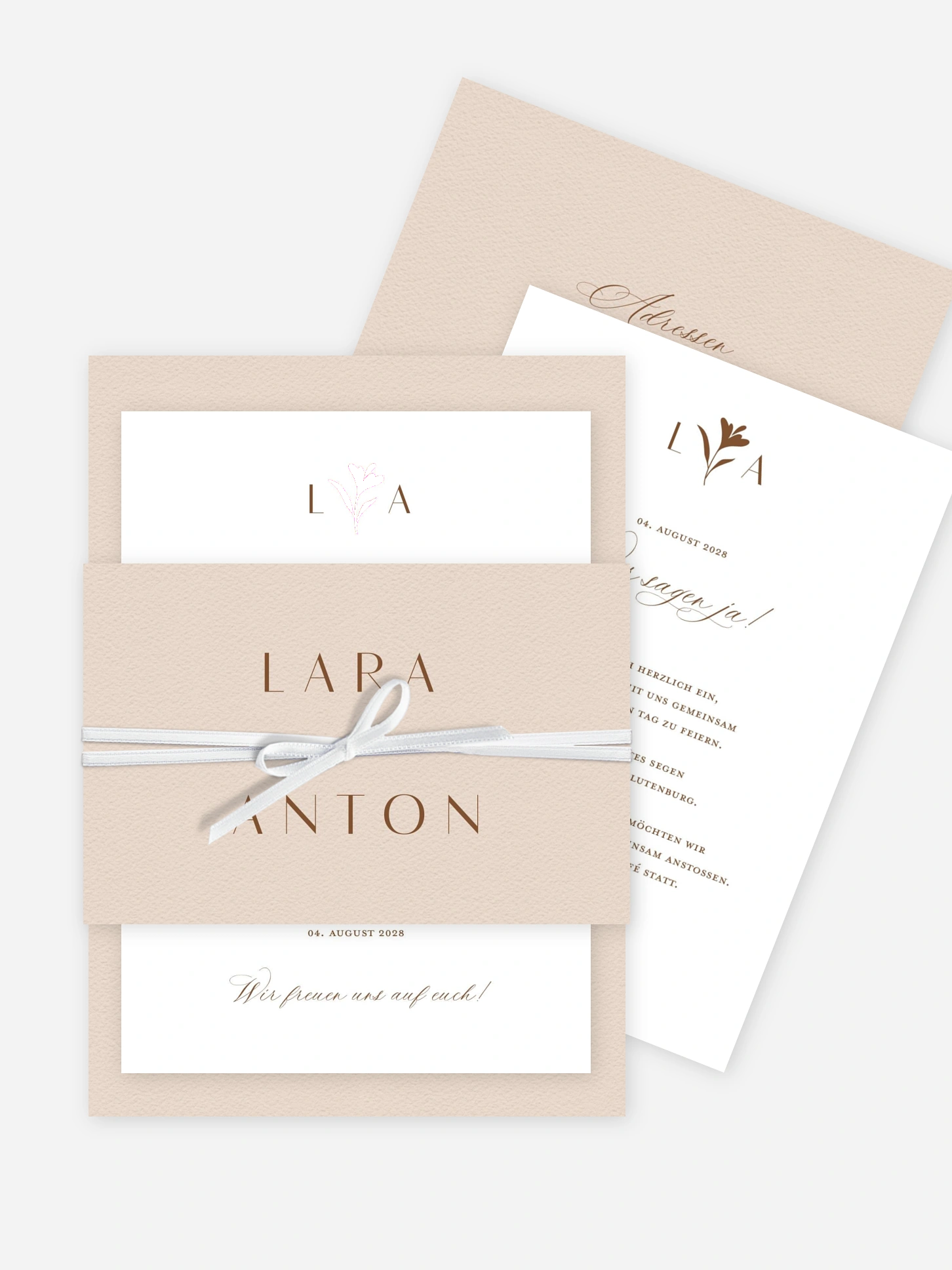 Hochzeitseinladung Monogram muse