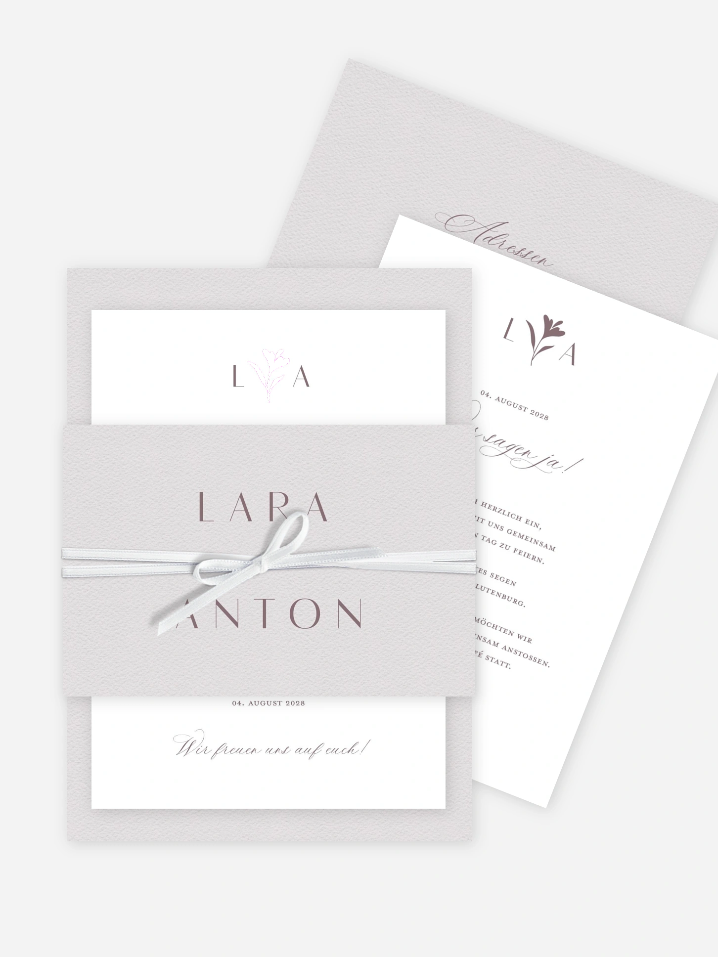 Hochzeitseinladung Monogram muse