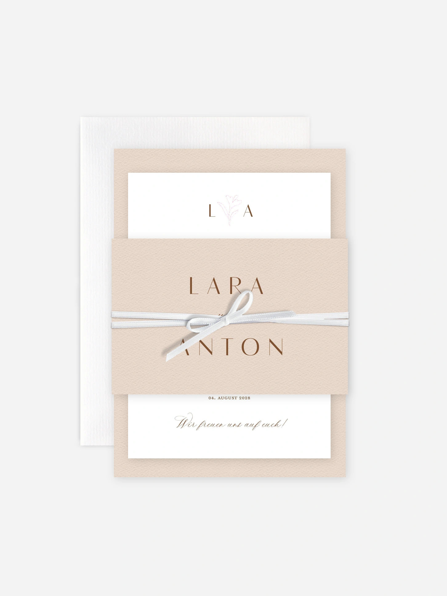 Hochzeitseinladung Monogram muse