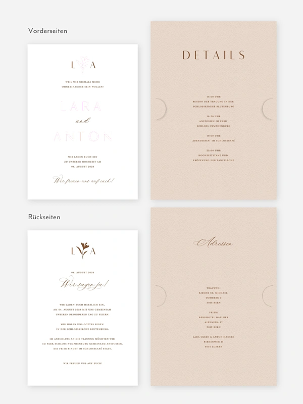 Hochzeitseinladung Monogram muse