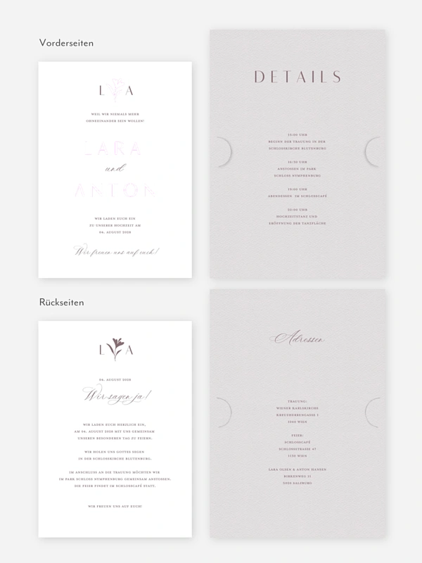 Hochzeitseinladung Monogram muse