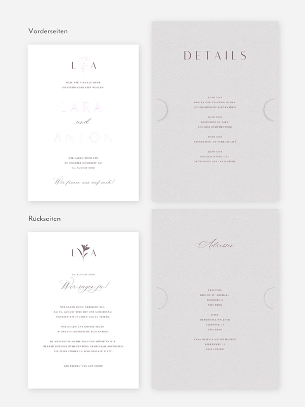 Hochzeitseinladung Monogram muse