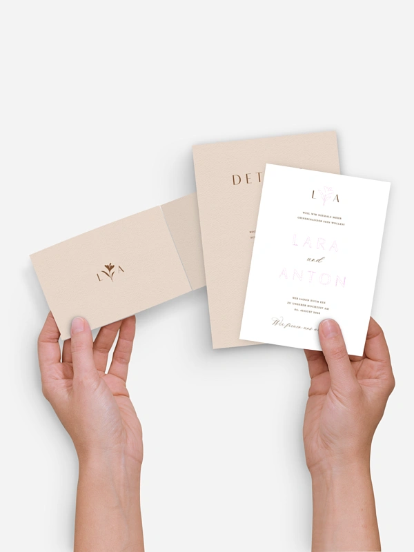 Hochzeitseinladung Monogram muse
