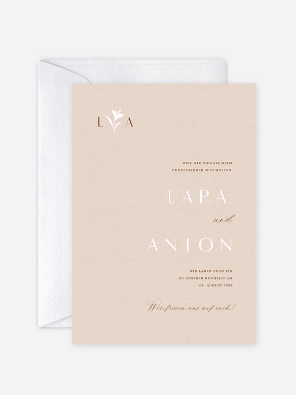 Hochzeitseinladung Monogram muse