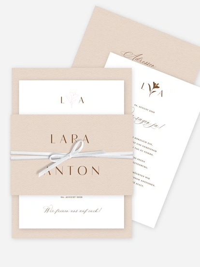 Hochzeitseinladung Monogram muse