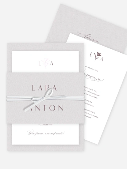 Hochzeitseinladung Monogram muse
