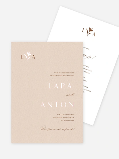 Hochzeitseinladung Monogram muse