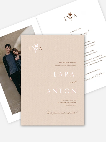 Hochzeitseinladung Monogram muse