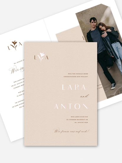 Hochzeitseinladung Monogram muse